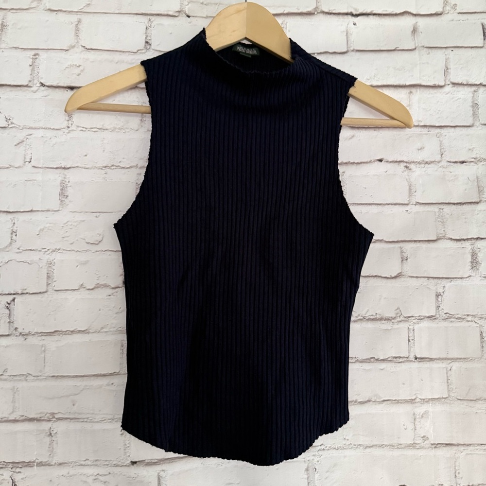 Wild Fable Navy Ribbed Mock Neck‎ Tank Top